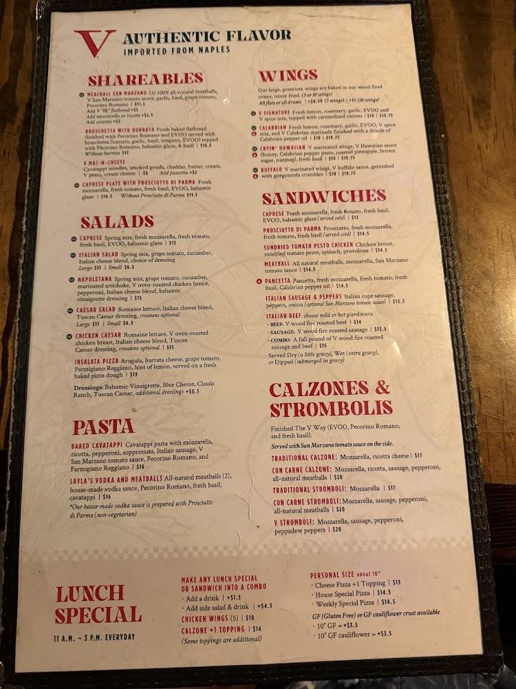 V Pizza + Julep Menu image 2