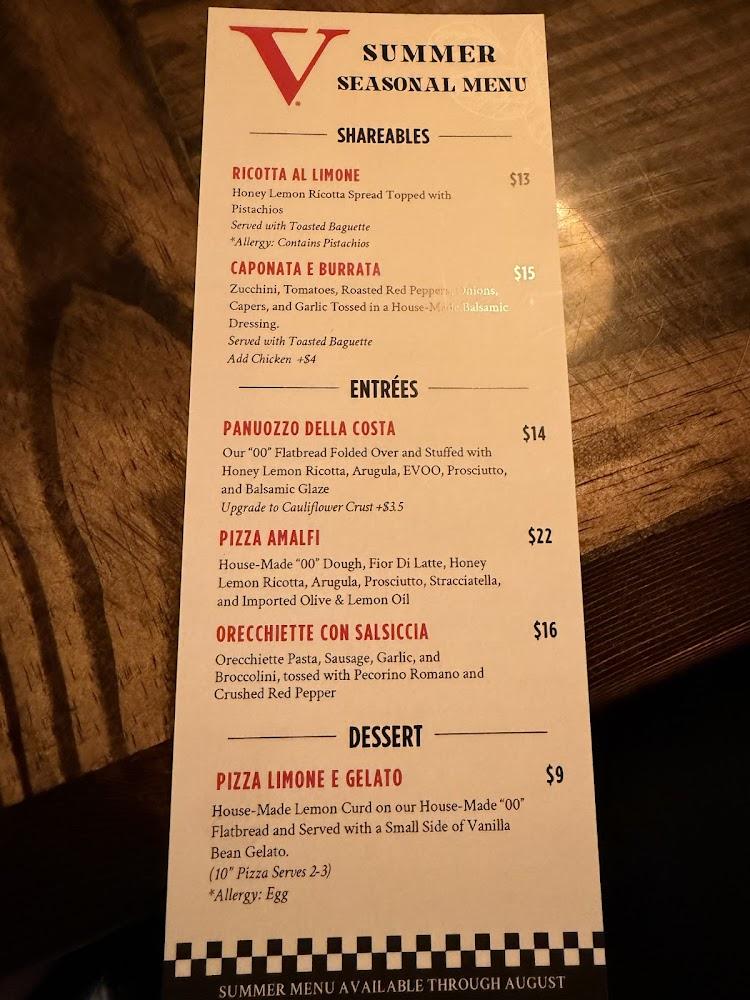 V Pizza + Julep Menu image 4